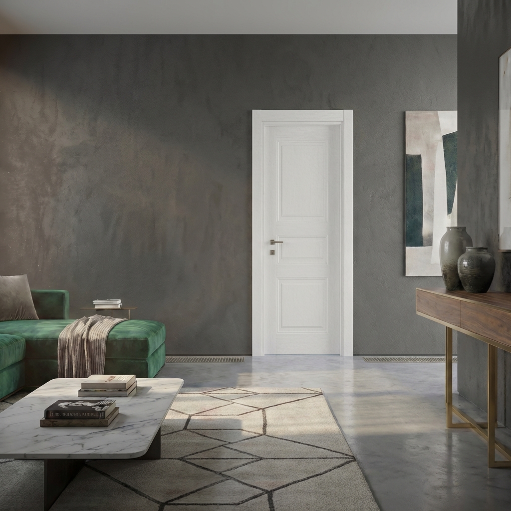 Classic 3-Panel White Door Installed in Room