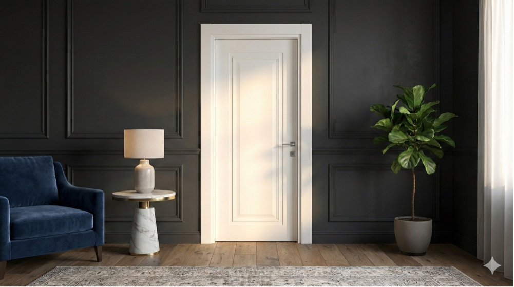 Supra Door Installed in Dark Sophisticated Room