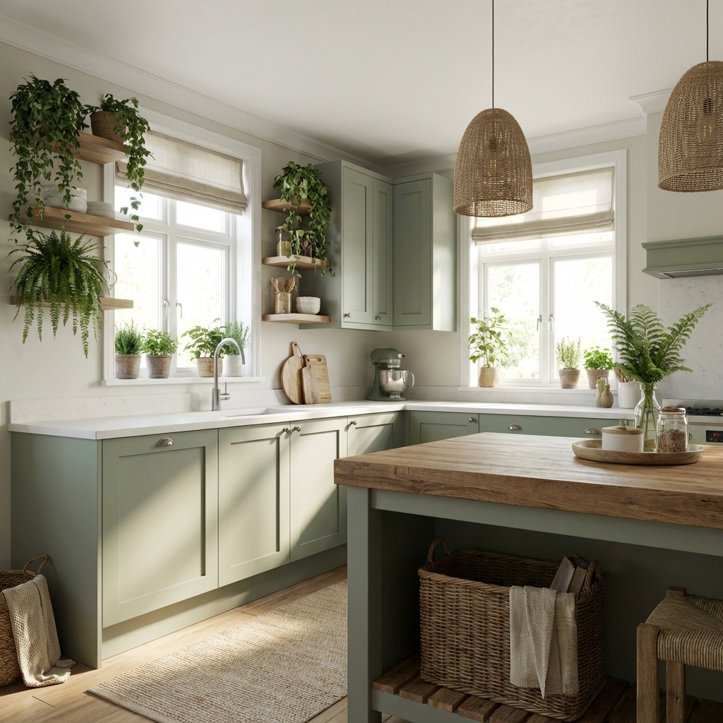 Sage Green Slim Shaker Kitchen