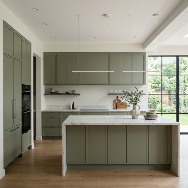 Sage Green Shaker Kitchen Scene