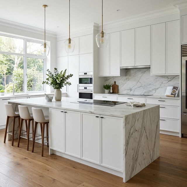 White Slim Shaker Kitchen Scene